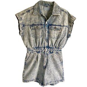 Blank NYC Denim Shorts Jumpsuit Roper Women's Medium NEW